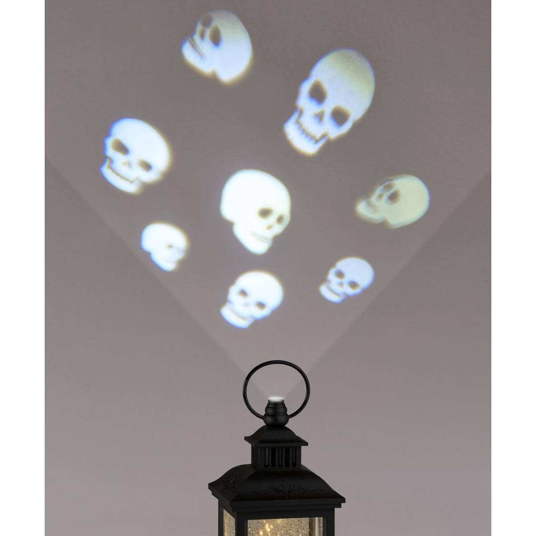 LED Water Lantern w/Projector - Skeletons & Skulls