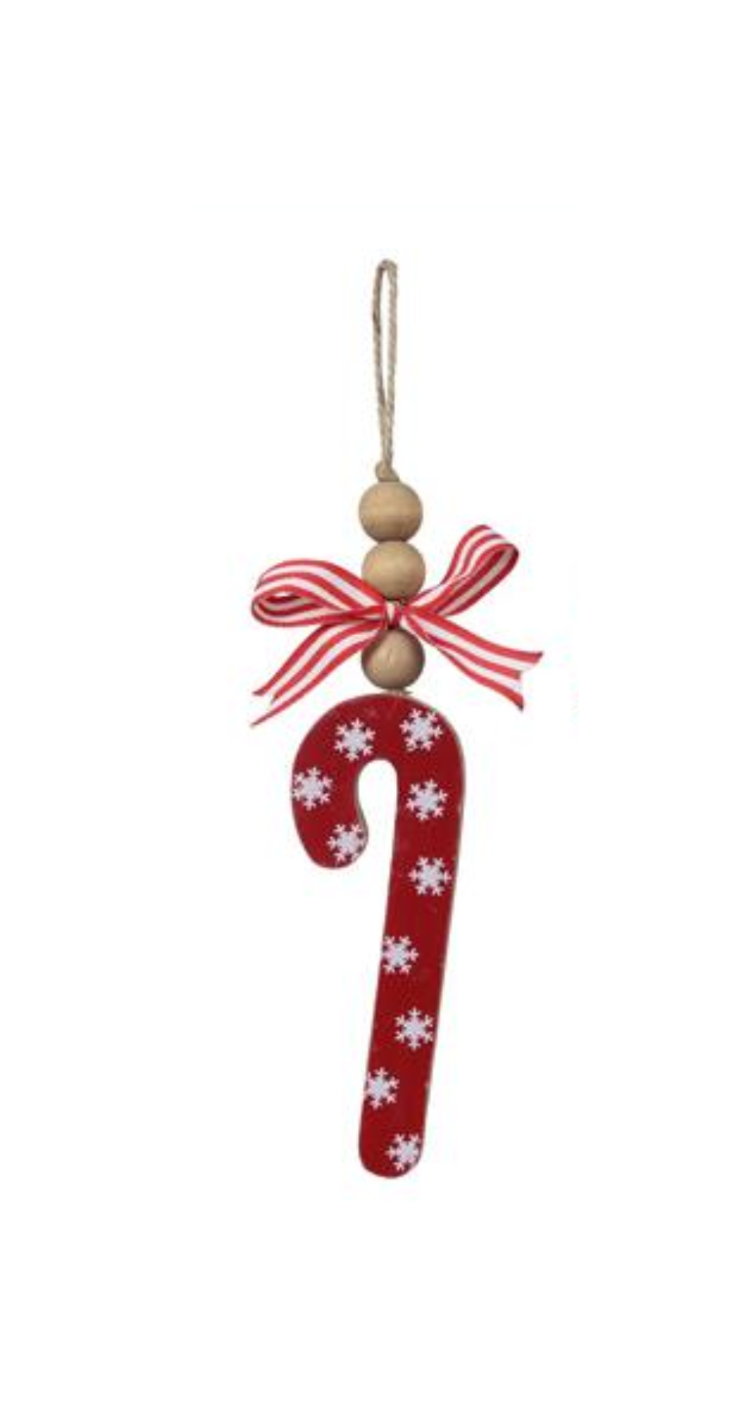 Wood Candy Cane Christmas Ornament