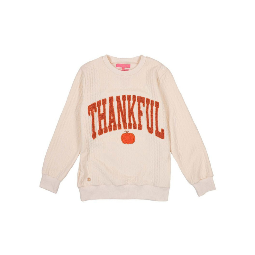 Simply Southern Youth Braid Sweater - Thankful