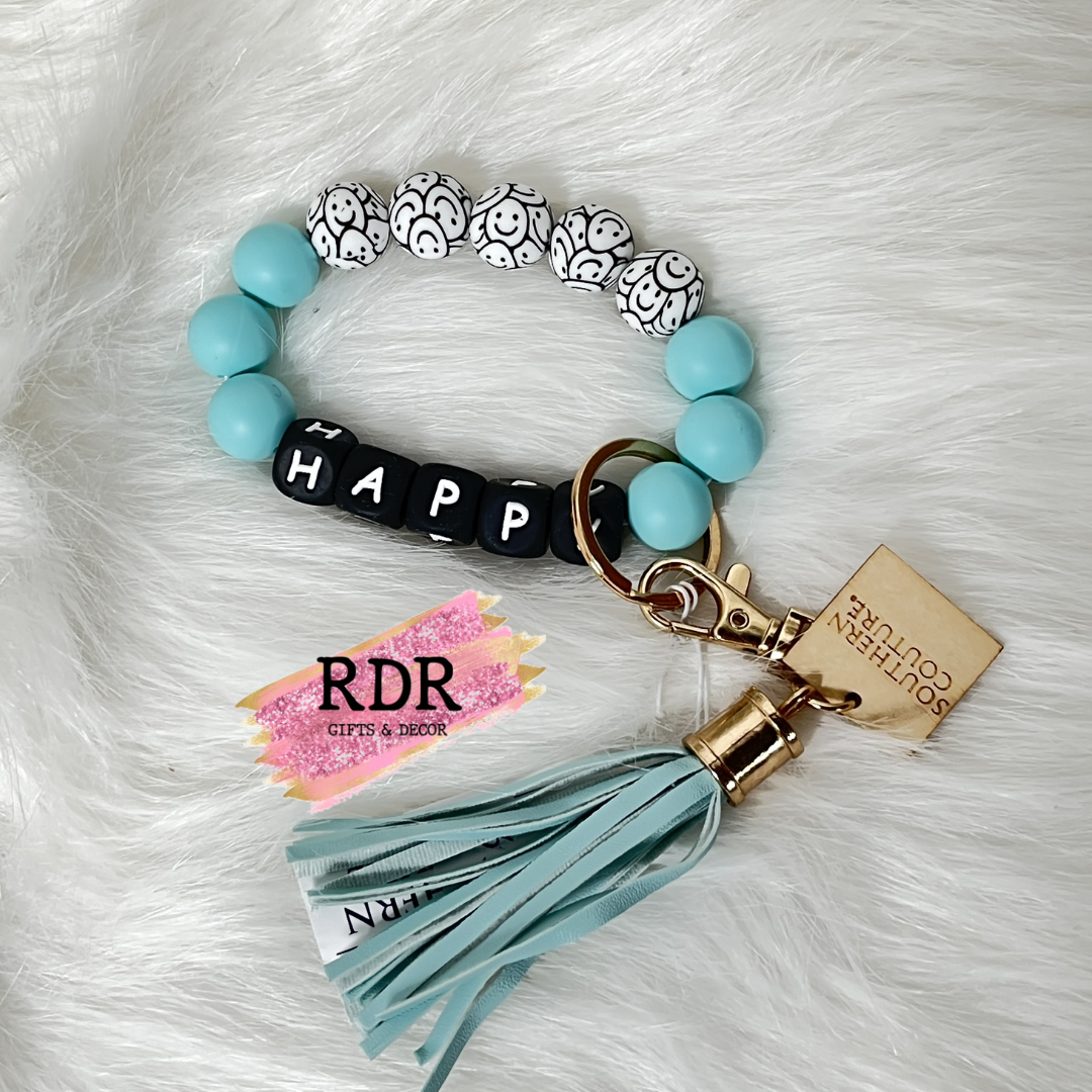Southern Couture Silicone Beaded Bracelet Key Chain