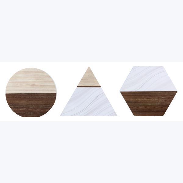 Wood Geometric Tabletop Sign