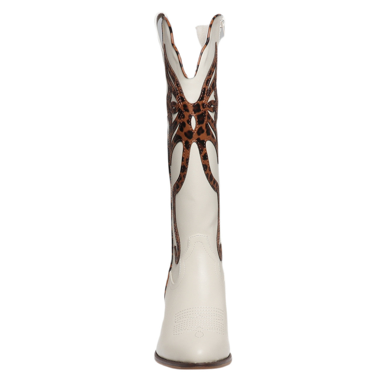 Pierre Dumas Whitney White With Leopard Print Boot