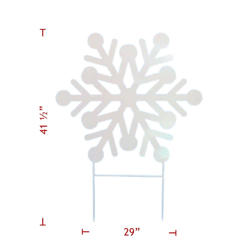 Large Metal Christmas Glitter Snowflake Yard Stake