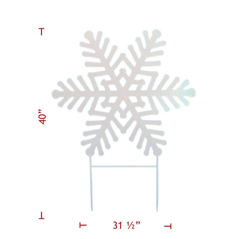 Large Metal Christmas Glitter Snowflake Yard Stake