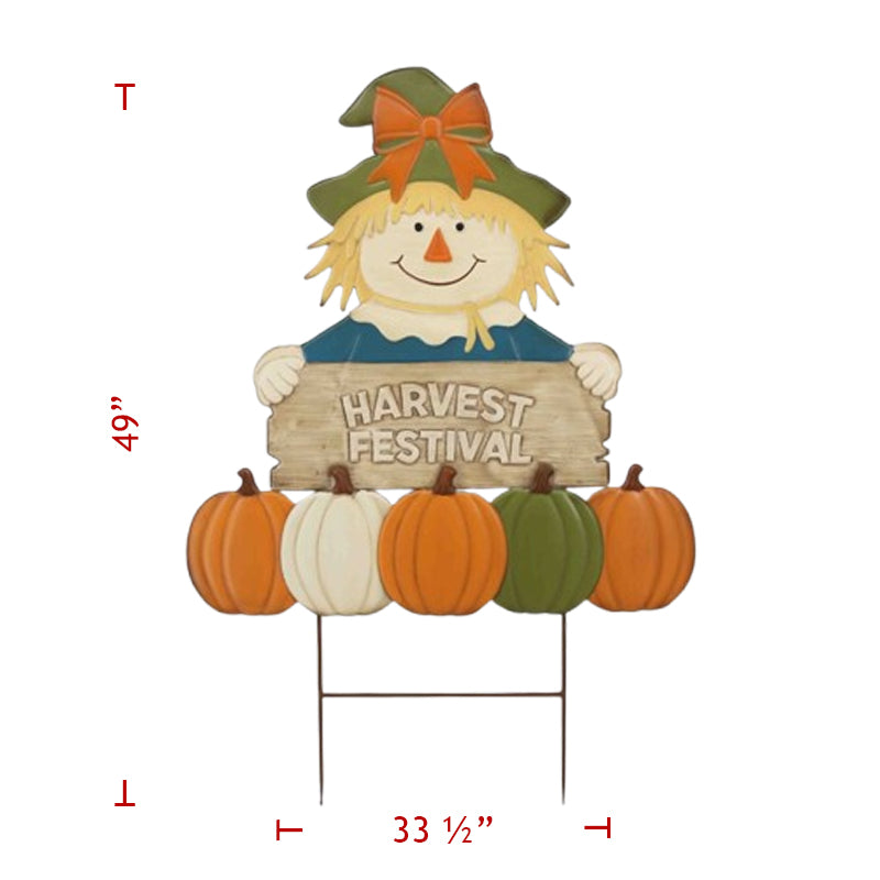 48" Scarecrow With Sign Yard Stake