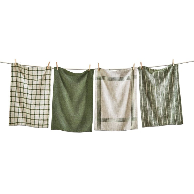 Canyon Woven Dishtowel Set Of 4 Olive Dish Cloth