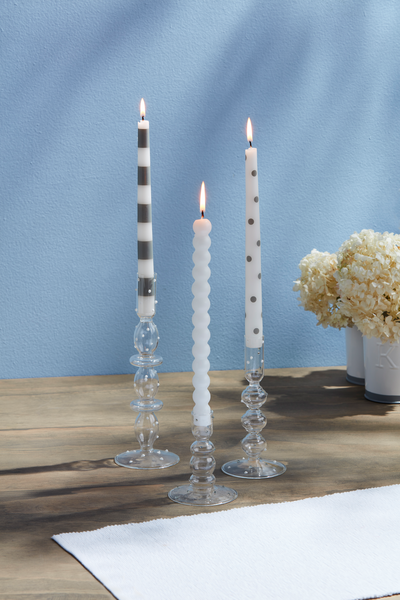 Mud Pie Blue Dotted Taper Candle
