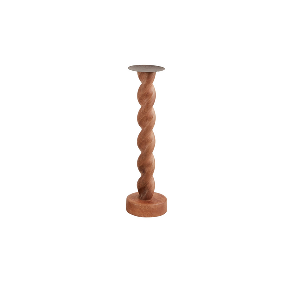 Mud Pie Twisted Wood Candlestick
