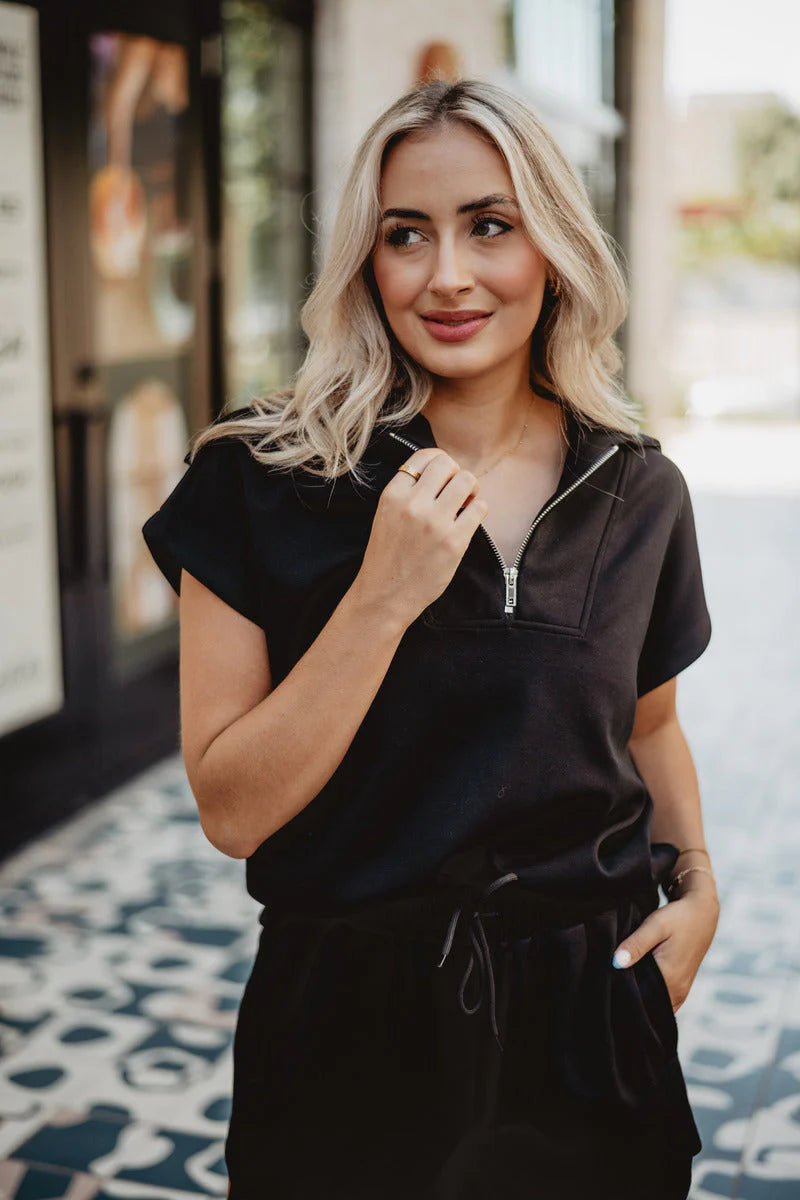 Half Zip Scuba Lounge Set