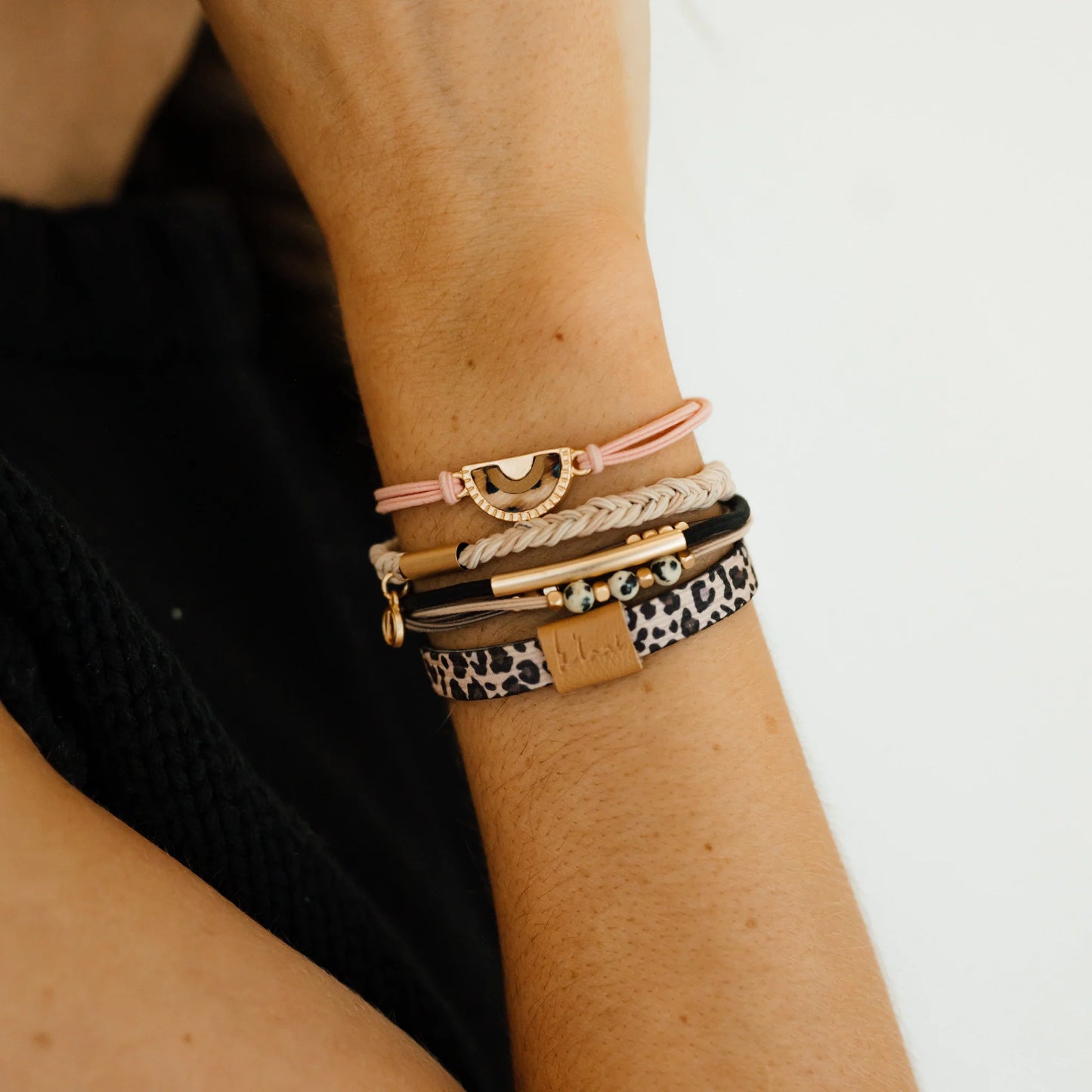 K'Lani "Wild" Animal Print with Pink Accent Hair Tie Bracelets