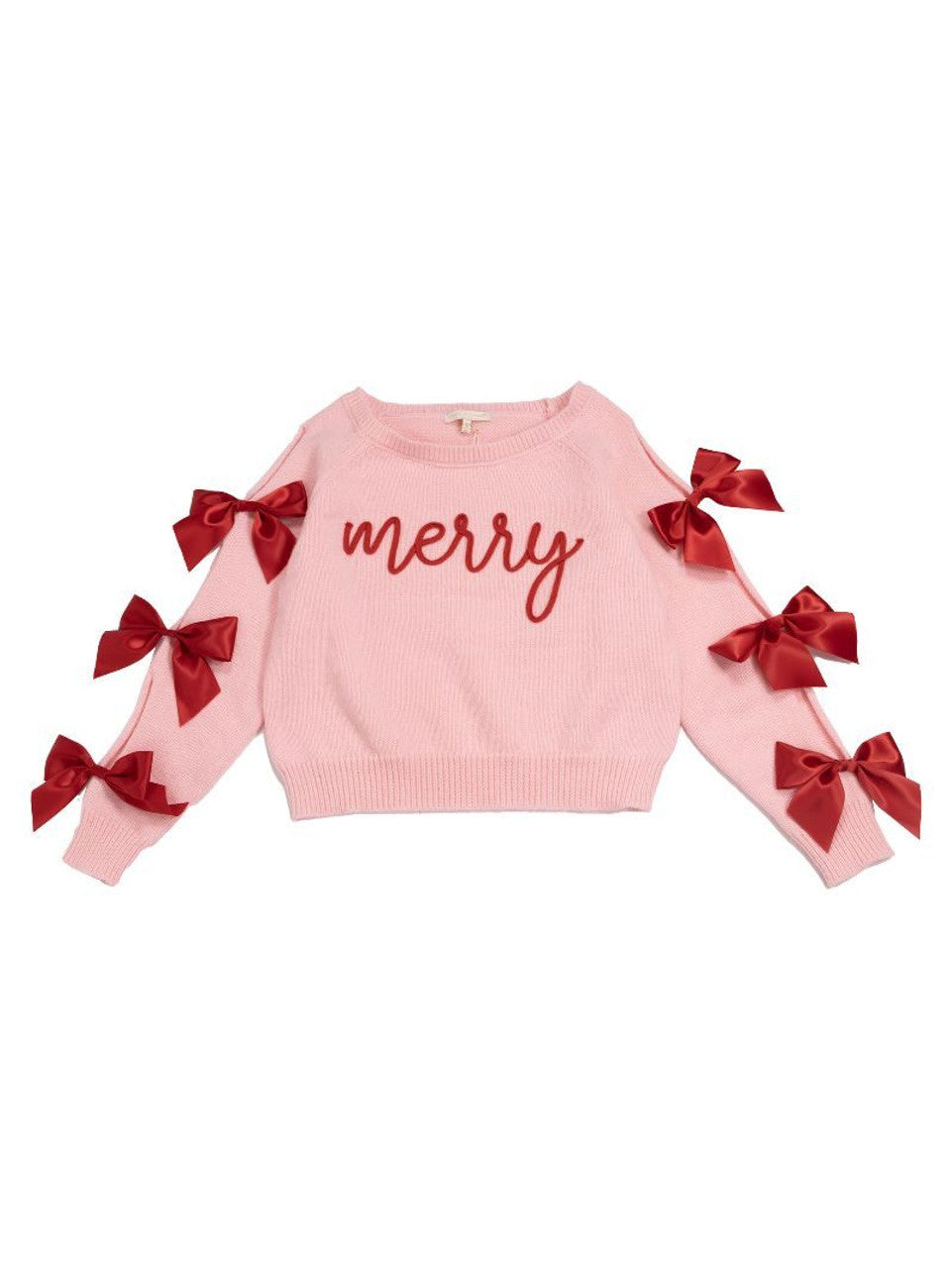 Simply Southern Pink Sweater With Merry And Bows