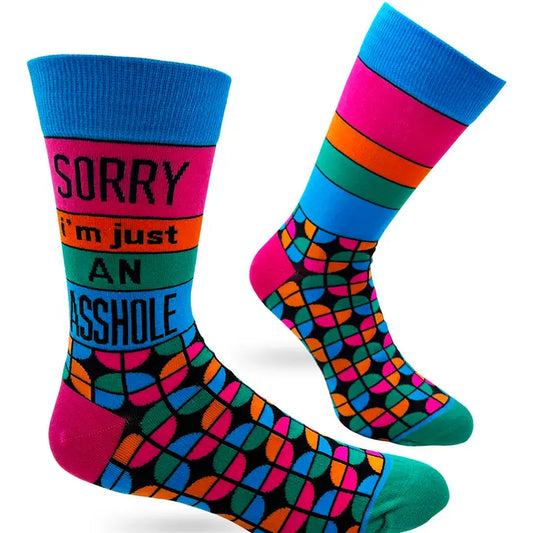 Sorry I'm Just An Asshole Men's Crew Socks