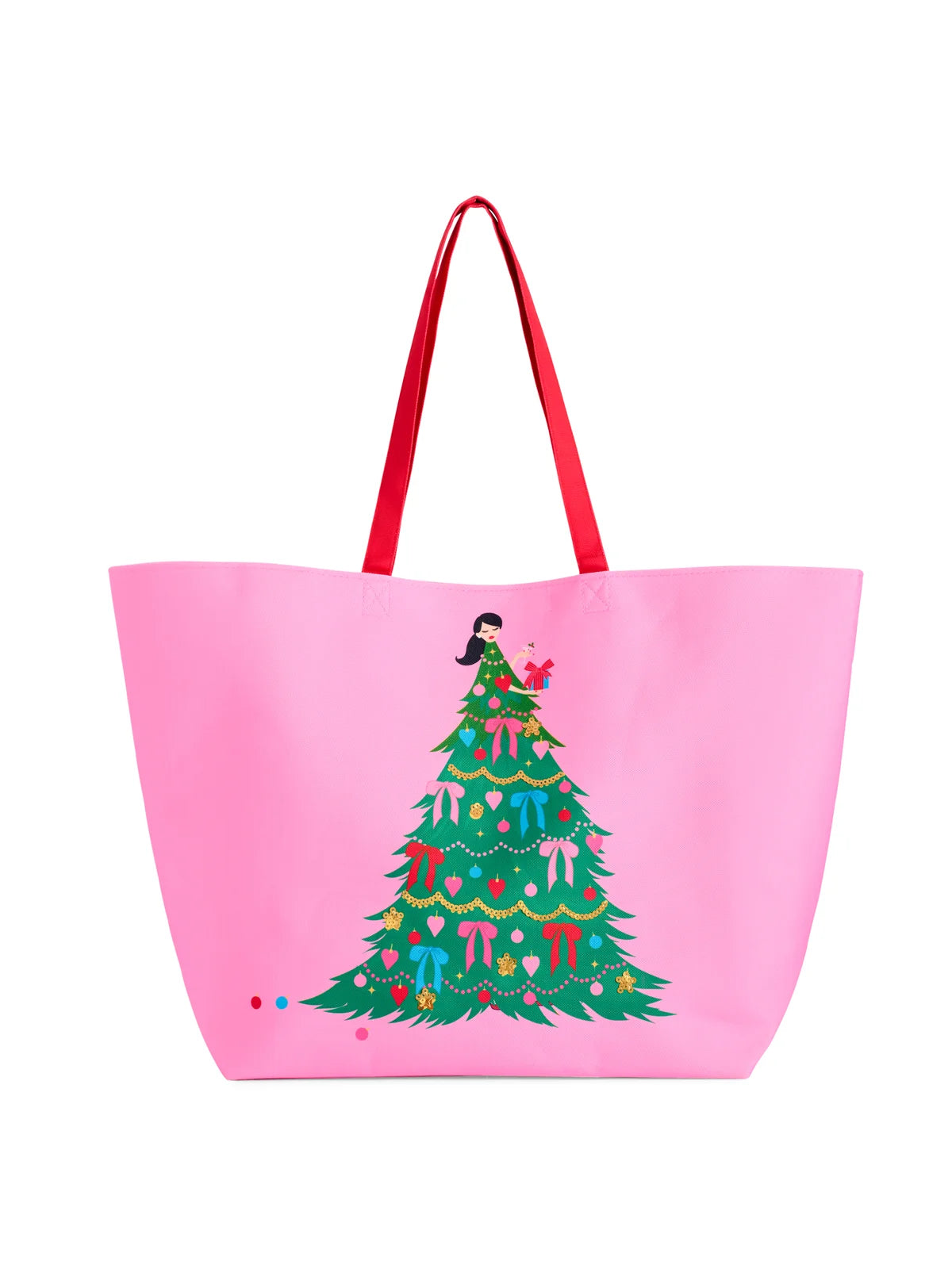 Pink Christmas Tree Lady Gifting Tote Bag