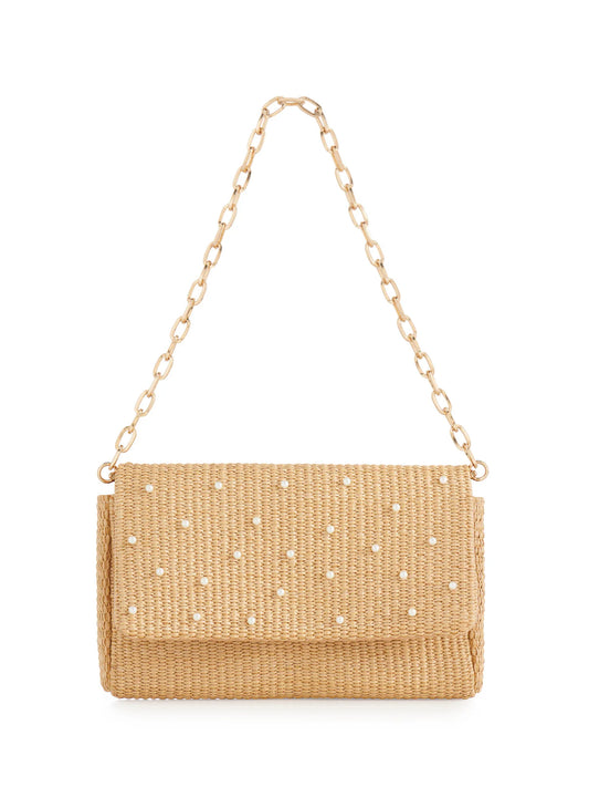 Shiraleah Raffaella Pearl Shoulder Bag, Natural