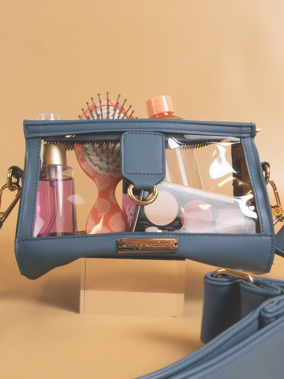 Simply Southern Faux Leather and Clear Clutch