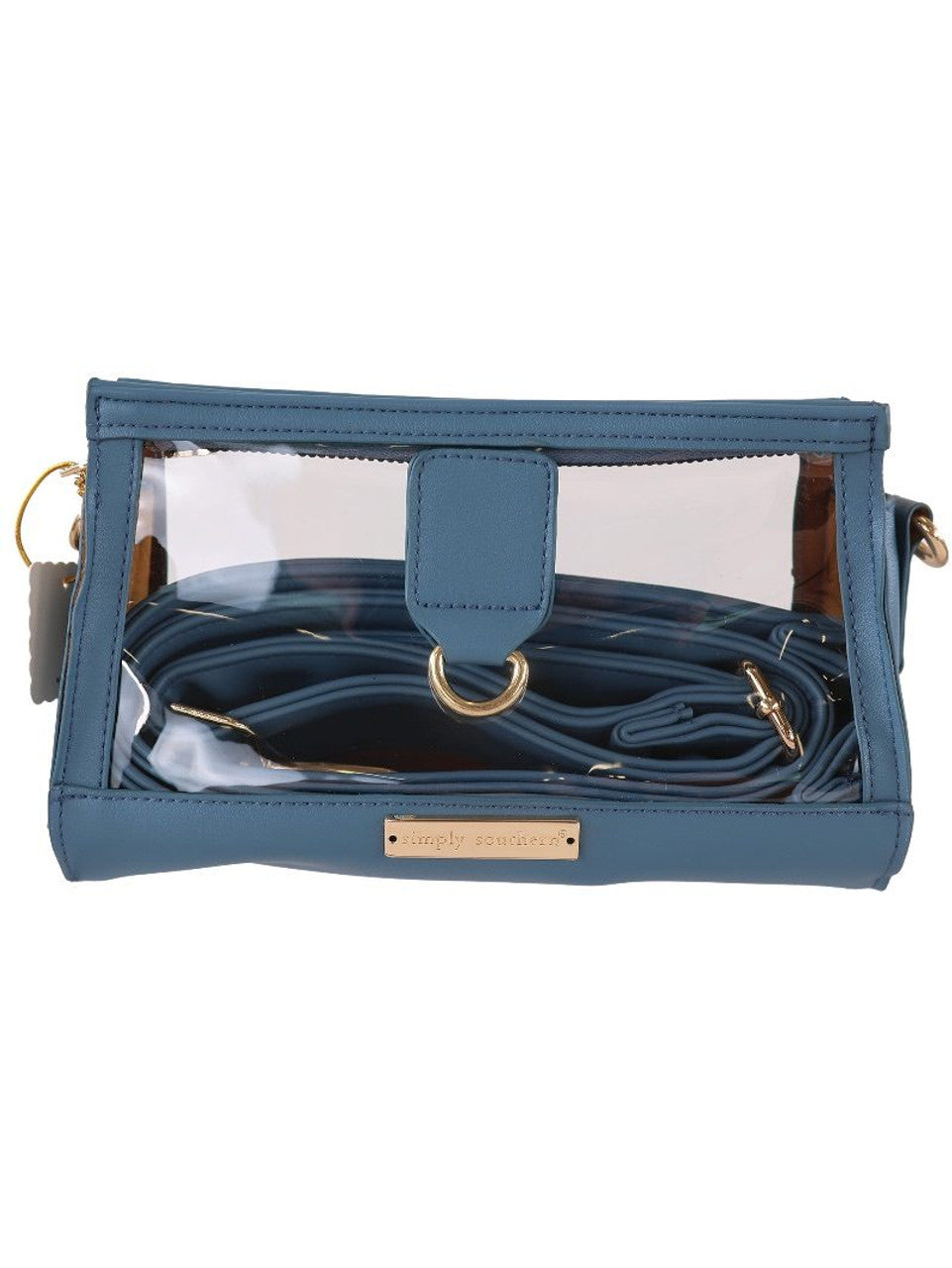 Simply Southern Faux Leather and Clear Clutch