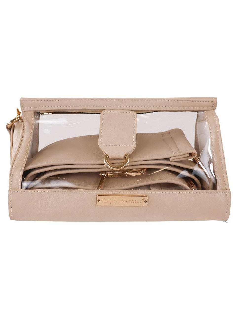 Simply Southern Faux Leather and Clear Clutch