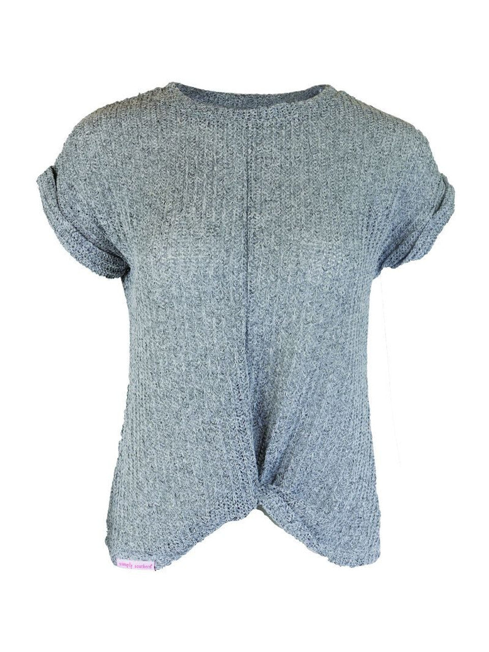 Simply Southern Heather Grey Knotted Top