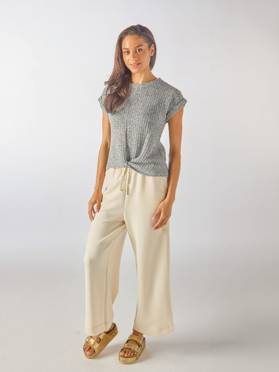 Simply Southern Heather Grey Knotted Top