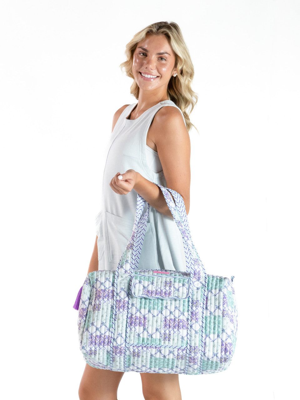 Simply Southern Blue Patch Quilted Duffle Bag