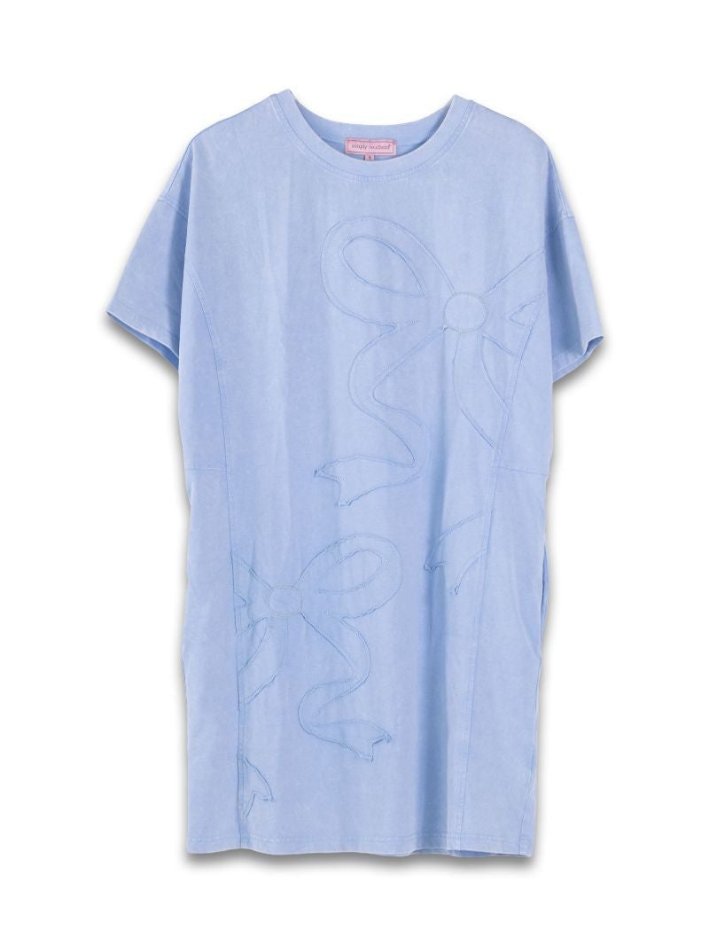 Simply Southern Periwinkle Vintage Wash Dress With Bows