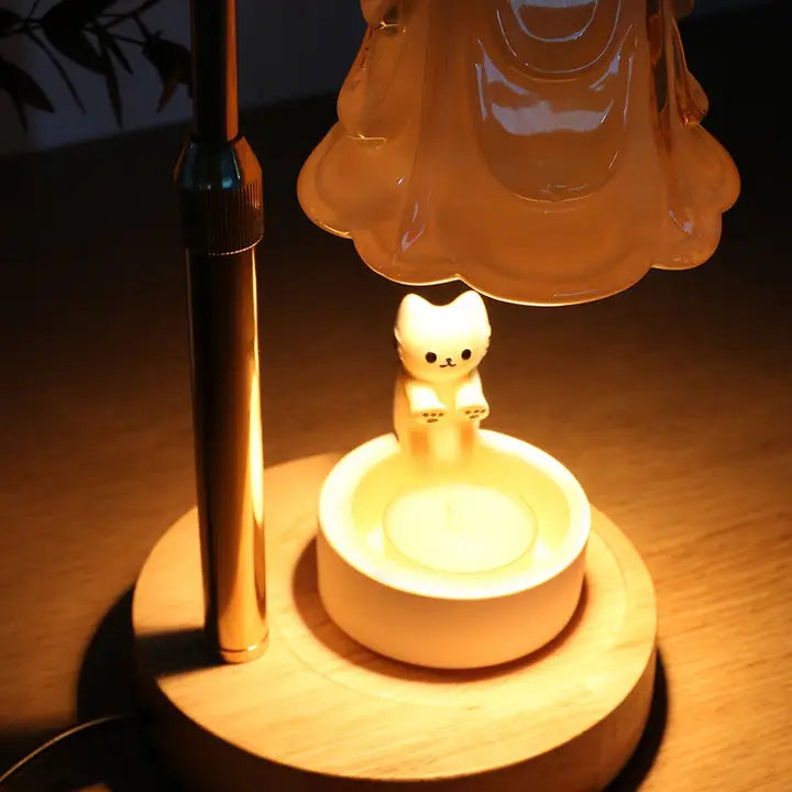Wooden Candle Warmer With Dimmable Lamp
