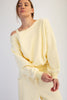Fleece Off The Shoulder Top- Bone