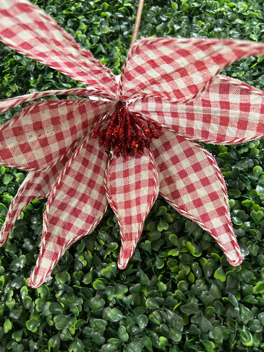 Red Buffalo Poinsettia Floral Pick