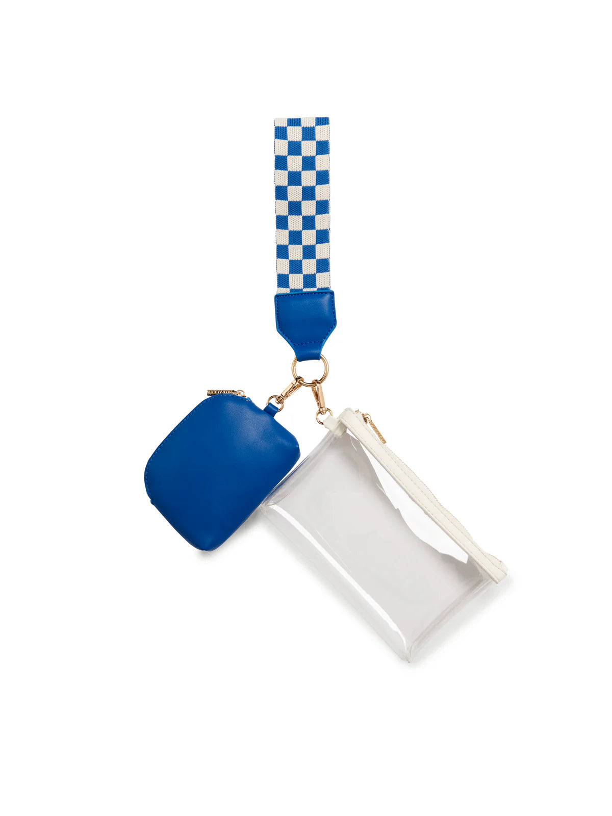 Taylor Mini Wristlet- Blue & White Checkered
