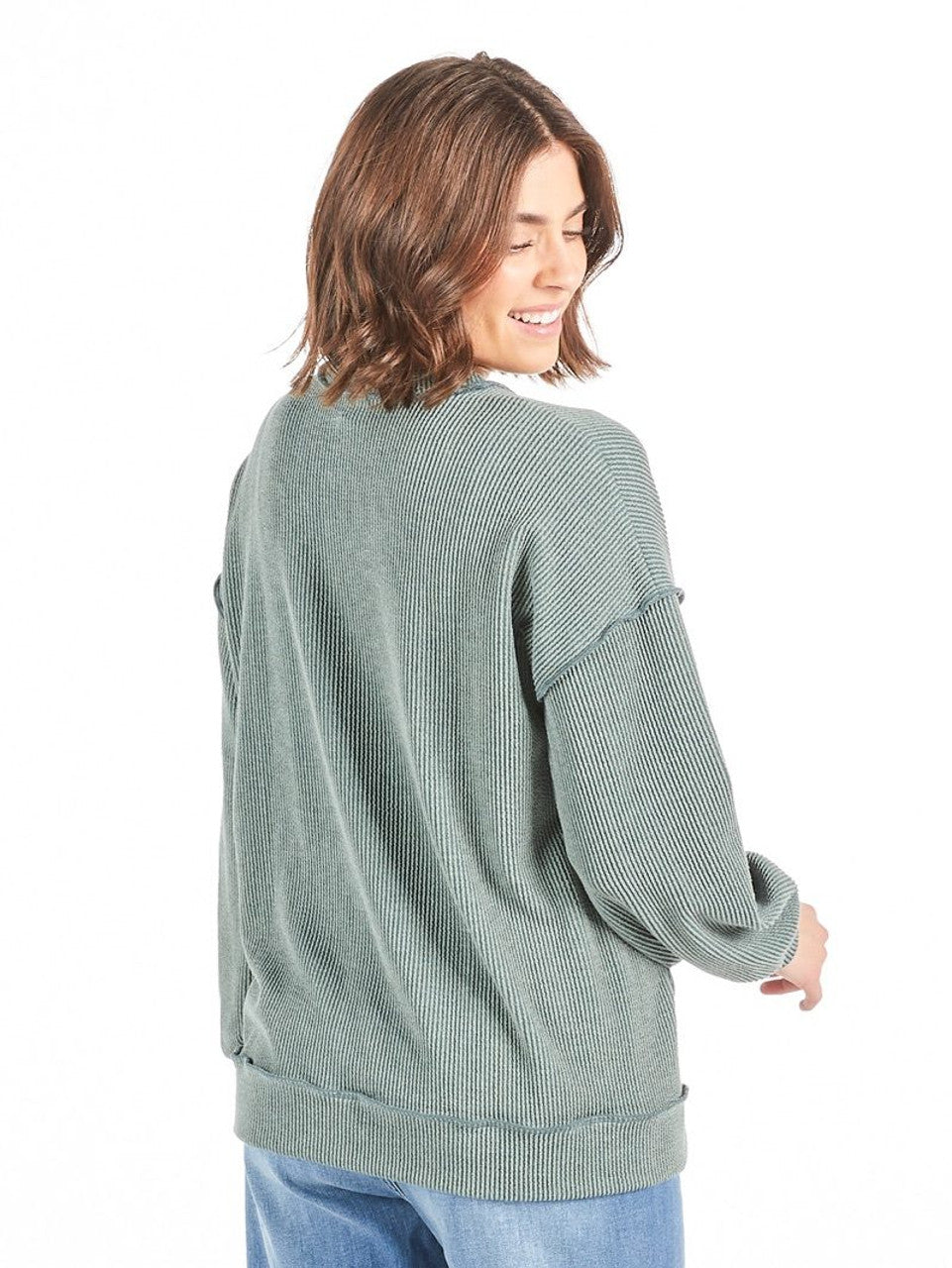 Simply Southern Oversized Knit Top- Jade