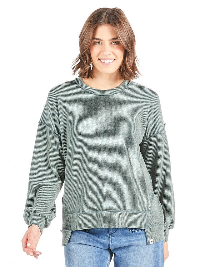Simply Southern Oversized Knit Top- Jade