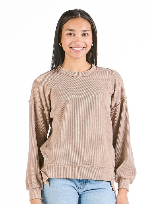 Simply Southern Oversized Knit Top- Umber Tan