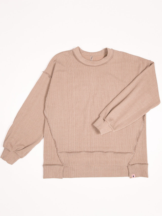 Simply Southern Oversized Knit Top- Umber Tan