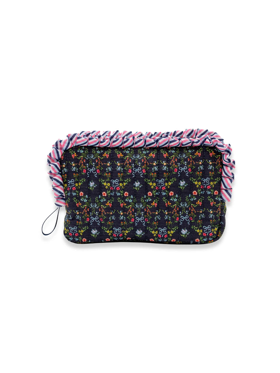 Simply Southern Quilted Cosmetic Bag- Ruffle Ribbon Flower