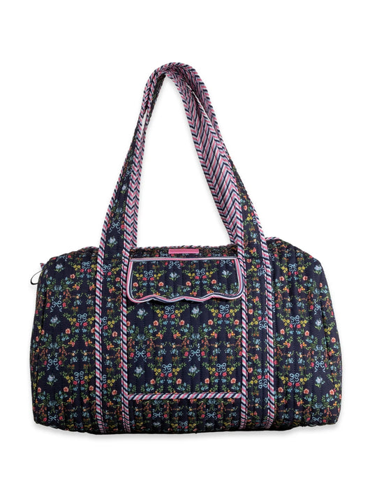 Simply Southern Quilted Duffle Bag- Ribbon Flower