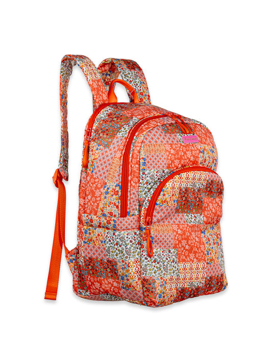 Simply Southern School Backpack- Orange Quilted Floral