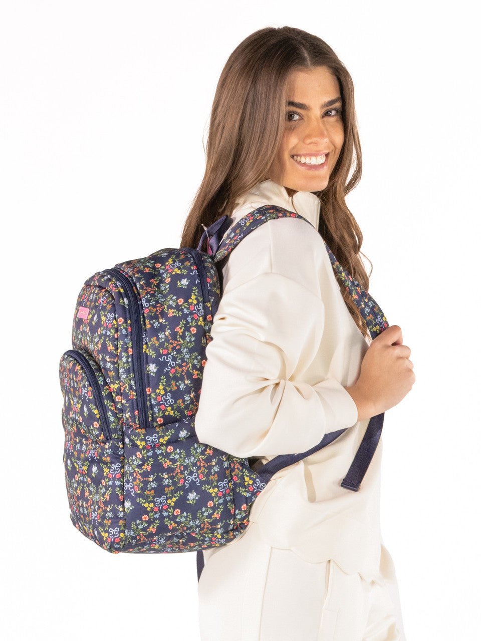 Simply Southern School Backpack- Navy Floral
