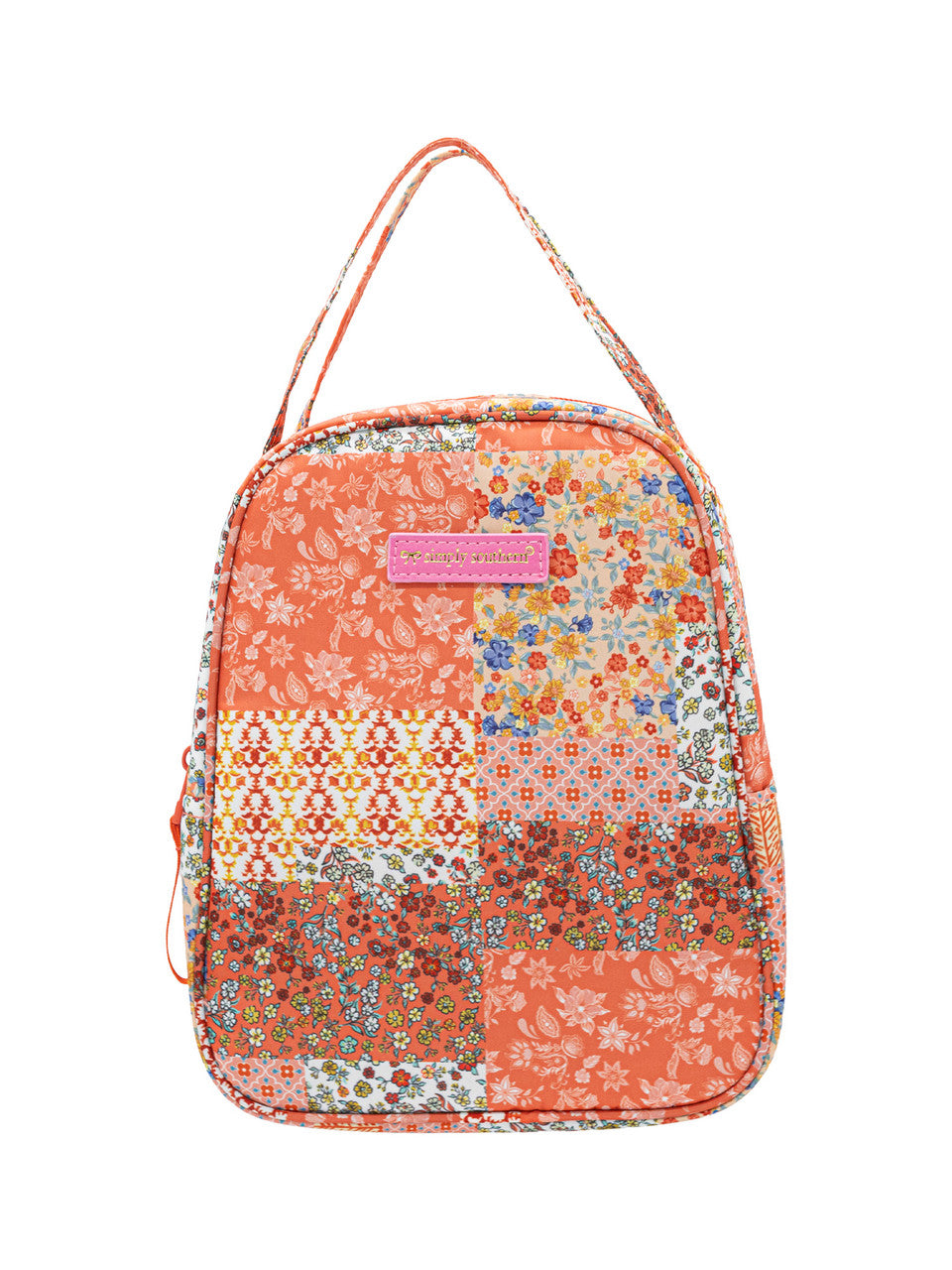 Simply Southern Small Lunch Bag- Orange Quilted Floral