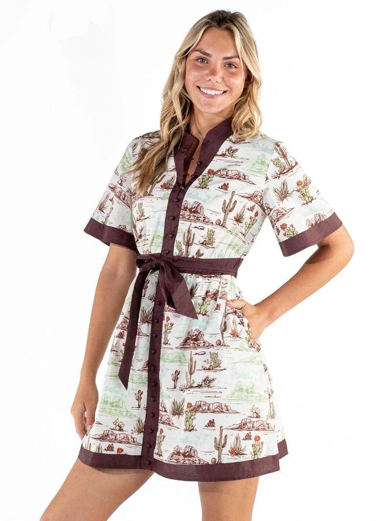 Simply Southern Millie Dress- Cactus Print
