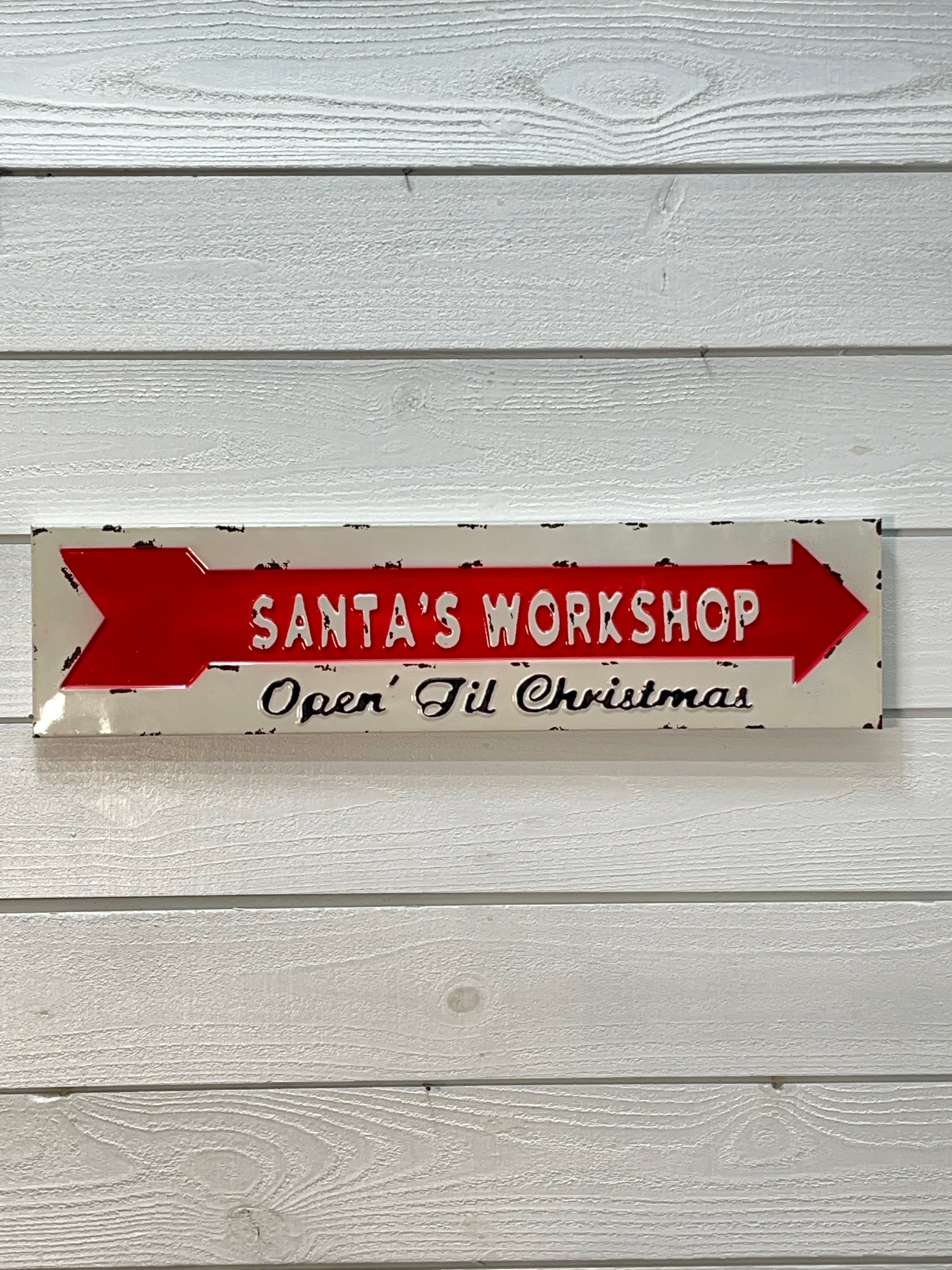 Santa's Workshop Metal Sign