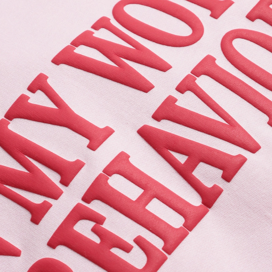 On My Worst Behavior Puff Light Pink Sweatshirt