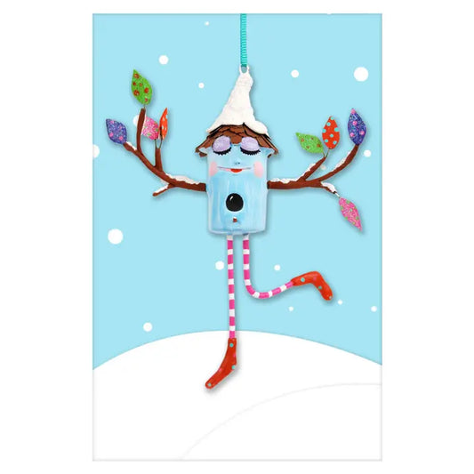 Glitterville "Little Blue the Birdhouse" Ornament