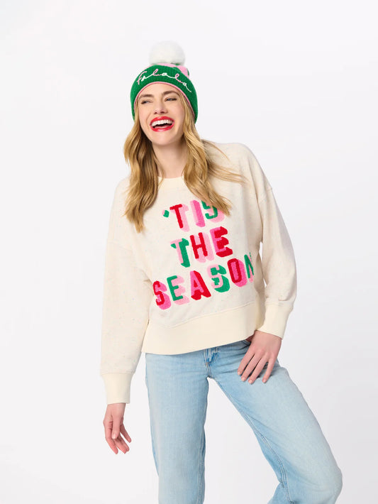Shiraleah "Tis The Season" Relaxed Sweatshirt, Cream