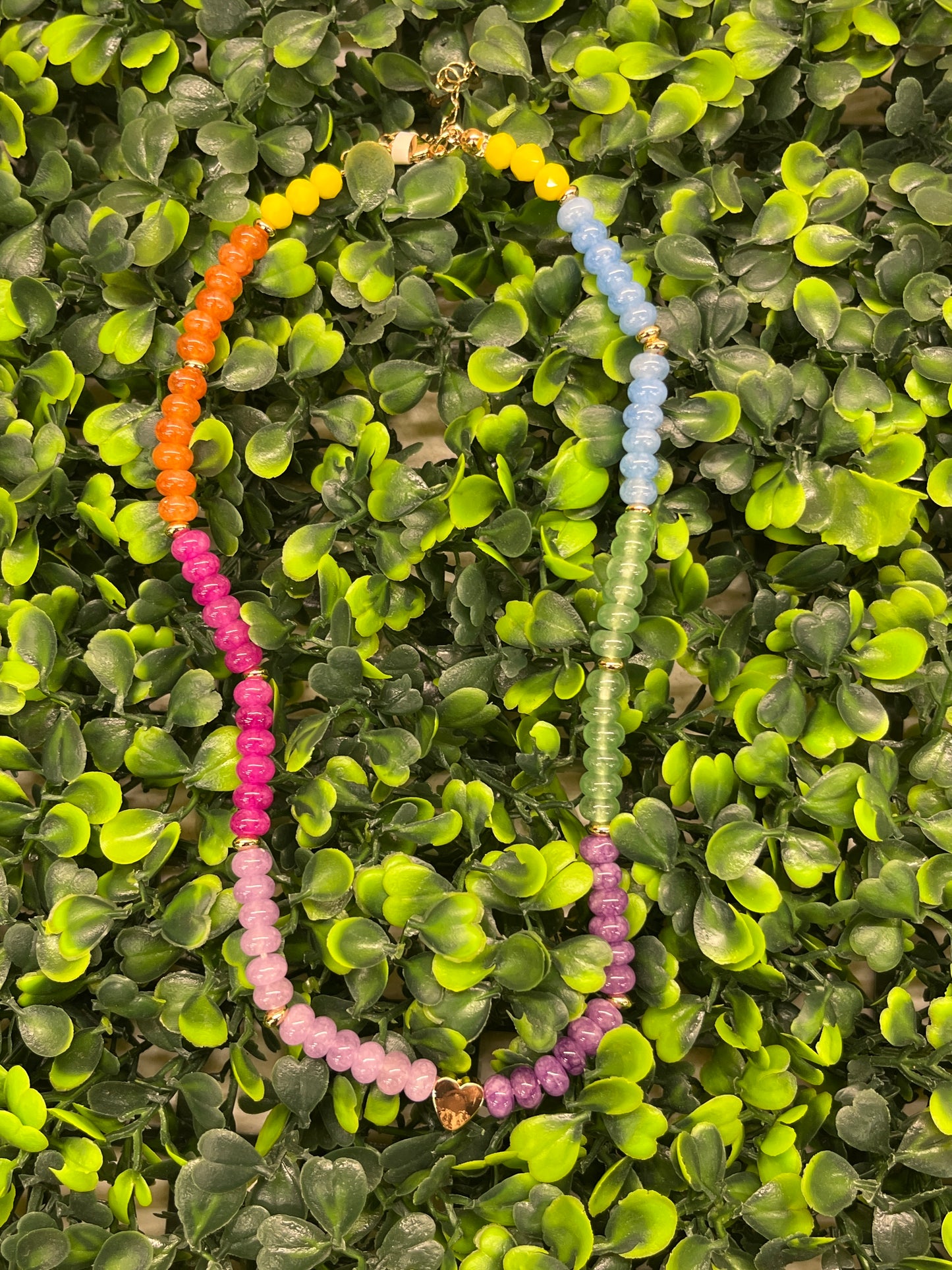 Multi Stone Colorblock Necklace