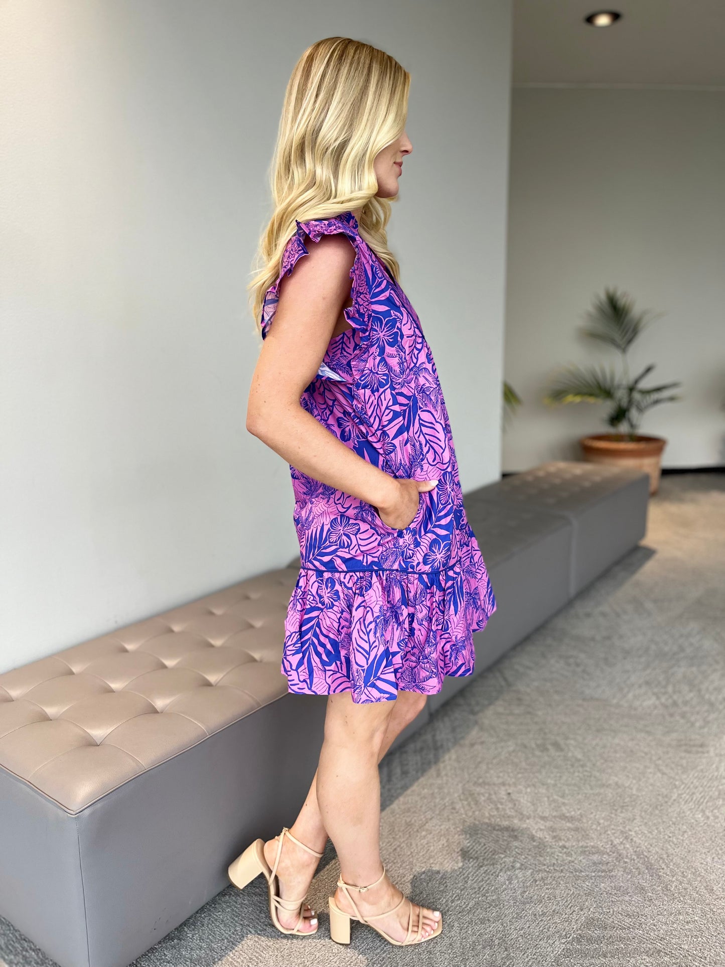 Purple Multi Tropical Dress