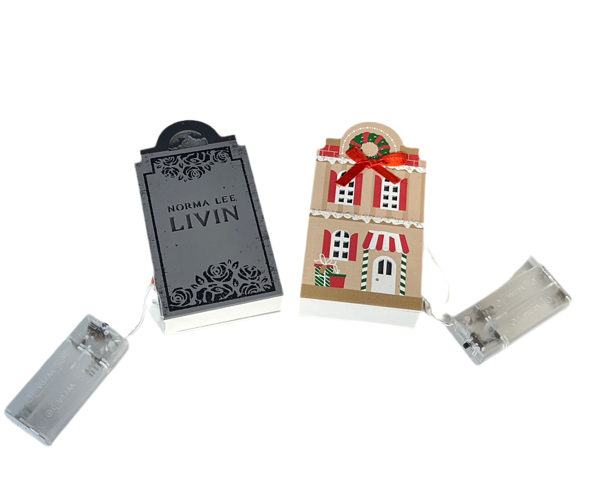 Reversible Light Up Wooden Halloween Decor