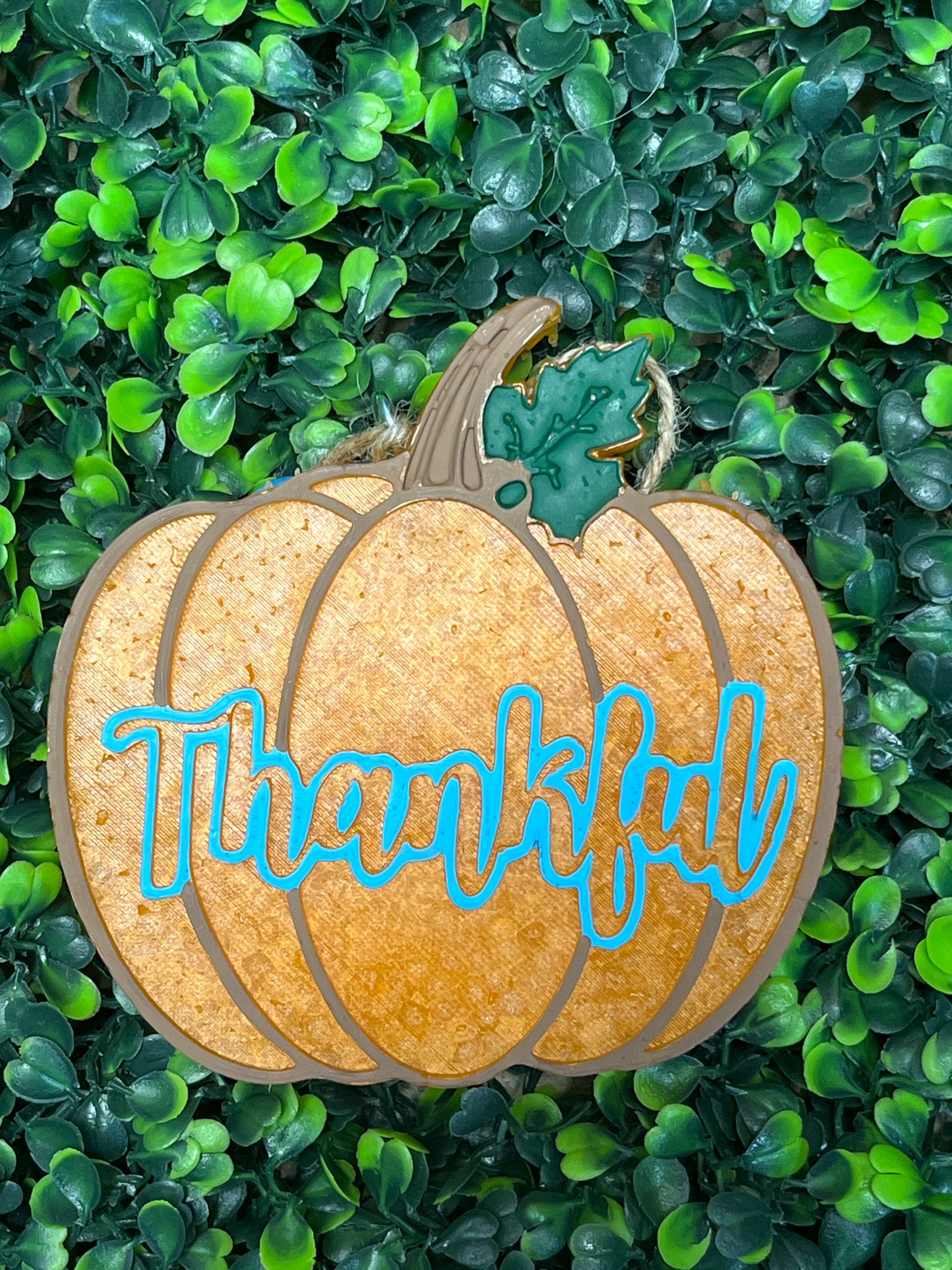 Orange Thankful Pumpkin Fall Car Freshies