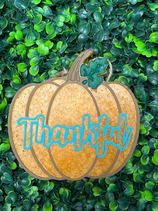 Orange Thankful Pumpkin Fall Car Freshies