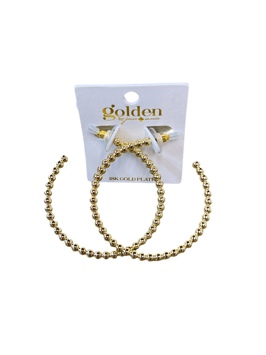 18K Gold Plated Large Hoop Earrings With Small Bubbles