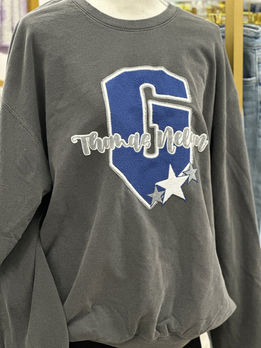 Shaggy Textured Thomas Nelson “G” Star Crewneck Sweatshirt